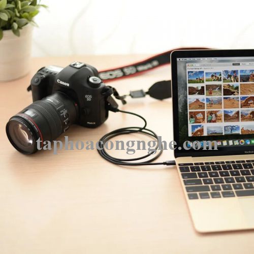 Ugreen 30188 3M màu đen mini usb sang Type-C mạ vàng 24k US153 30030188